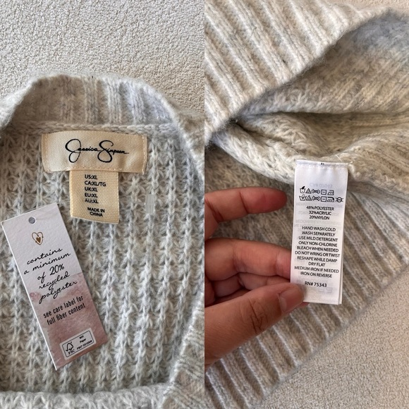NWT Jessica Simpson Grey Knit Sweater Vest XL - Picture 4 of 8